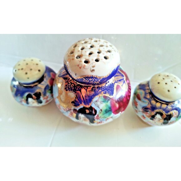 Rare Handpainted Japanese GEISHA Salt & Pepper & Sugar Shaker Set - Picture 5 of 16